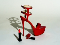 Harald Meindl Schuh Lack und Lippenstift